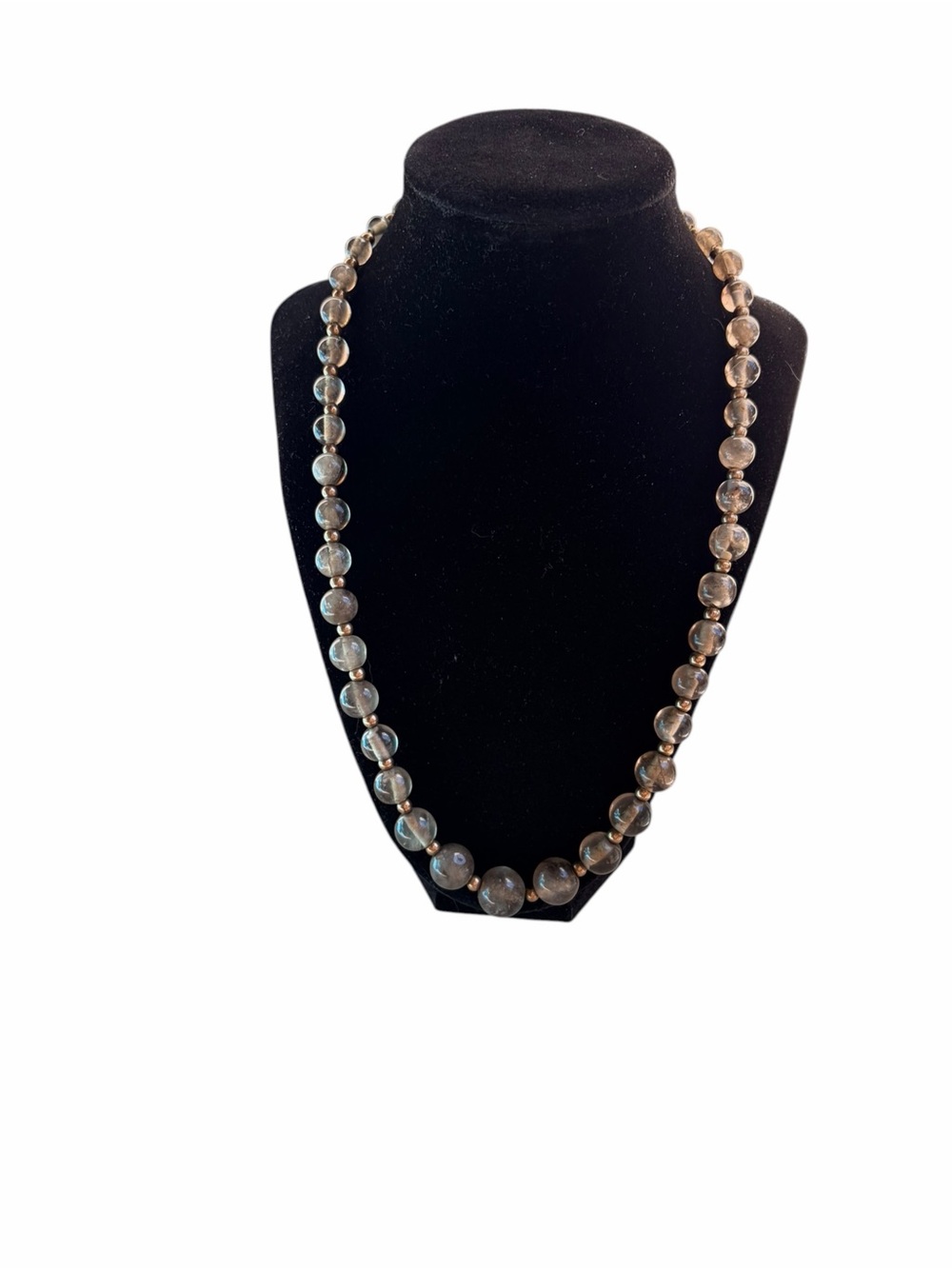 Vintage 20" Graduated Natural Smoky Quartz Bead Necklace
